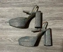 Sparkly Silver Platform Heels