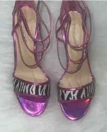 🎄Shoe Dazzle Pink Zebra Strappy Heels