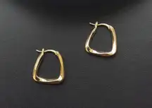 18K Gold Plated Geometric Square Hoop Earrings for Women