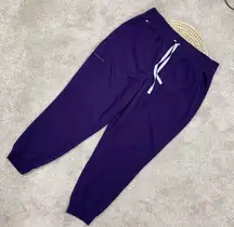 Figs Women’s Zamora Jogger Scrub Pants Drawstring in Purple Size XXL