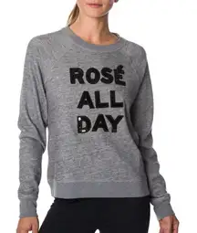 Betsey Johnson Sweatshirt Womens Small Gray And Black Sequins Pullover Crewneck‎