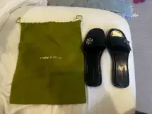 Tory Burch Turnlock Slide (Perfect Black)