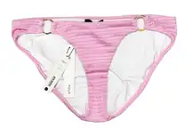 AQUA Ribbed Bikini Bottom Swimwear in Pink Size Large NEW