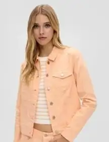 EILEEN FISHER | XL | Peach Pink  Denim Jean Jacket Womens Top Stretch