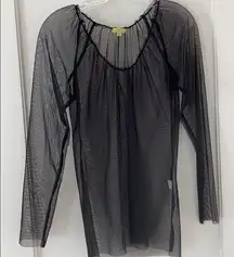 NWOT SZ M sheer  black top