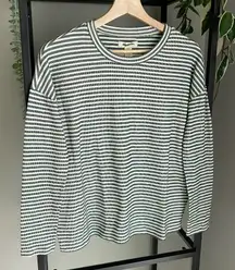 NWT Madewell Stripe Saunter Lounge Top in Spruce Green
