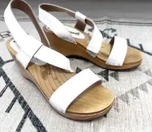 Free People Dune Beach Leather Wood Heel Sandal 38/ 7.5-8US