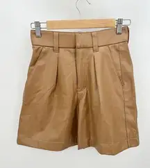 Abercrombie & Fitch Vegan Leather Shorts Womens Size XS Camel Tan High Rise