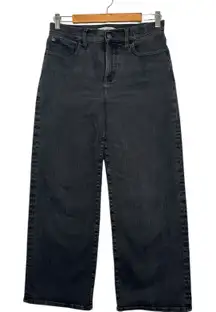 Madewell Jeans Womens 29 Black The Perfect Vintage Wide Leg High Rise Boho