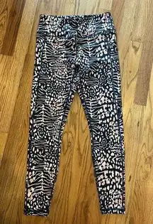 Curves N Combat Boots CNC  Leggings M Blue Animal Print Athletic NICE