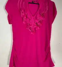 Heart Soul Fuchsia Ruffled Blouse