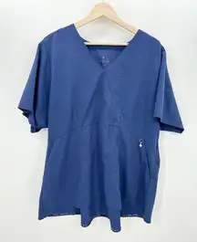 Vera Bradley Blue V Neck Short Sleeve Scrub Top Shirt Hospital Women Size 2X