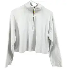 Stoney Clover Lane x Target Half Zip Cropped Sweatshirt Terry Cotton White M