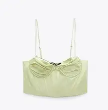 ZARA Lime green corset bustier top