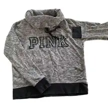 Victorias Secret PINK Sweatshirt Women Small Grey Cowl Neck Knit Pullover Cotton