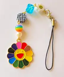 Kawaii retro y2k Rainbow flower & mix beads phone strap/accessory/keychain/bag charm/display💖