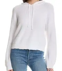 525 America The Alli Distressed Relaxed Hooded Sweater White Women’s. Size M