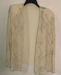R & M Richards Cream Beaded Jacket