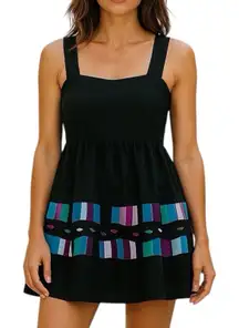 BCBGeneration Little Black Dress Sweetheart Neckline Colorblock Trim Size 10