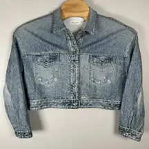 Rag & Bone Miramar Cropped Jacket Womens Size XL Blue Medium Wash Denim