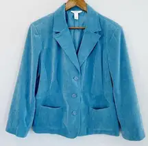 Dress Barn Corduroy Blazer Sea Blue XL NEW