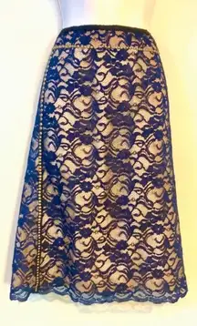 NWOT  Ruth dark navy lace skirt. Sz 4