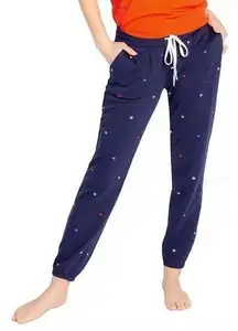 PJ Salvage Navy Blue Mini Star Embroidered American Pant Womens Size S