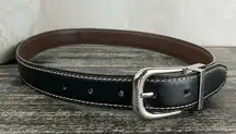 Wrangler Black &amp; Silver Leather Belt 28