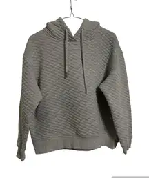 Zyia Active Quilted‎ Hoodie Pullover Athleisure Casual Comfy Gray