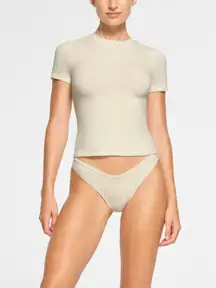 Skims Cotton Jersey T-Shirt in Bone, Size Medium