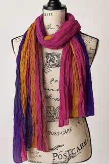 Green Sewn Sustainable Recycled Silk Sari Scarf | Multicolor Boho Eco-Friendly