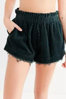 Urban Outfitters Dark Green Corduroy High Waist Shorts