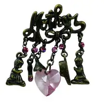 Mother Brass Bronze Color Pin Brooch Dangles Boy Girl Shoes Heart Charm