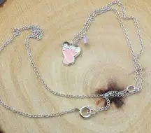 Girls Ballet Slippers Sterling Silver Swarovski Necklace