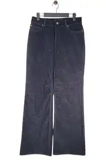 Peruvian Connection Womens 6 Black Velveteen Straight Leg Mid Rise Pants