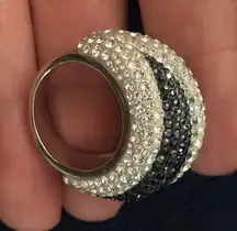 Swarovski Apollon Ring - Black & Silver size 58