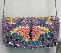 Made In India | Butterfly Beaded Clutch/Crossbody