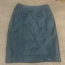 Elia Dark Gray Tailored Midi Skirt Size 42 Large Cotton Blend