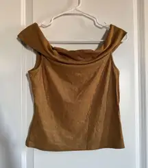 Express gold off the shoulder top
