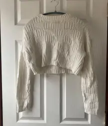 Willow and Wind White Cropped Sweater 