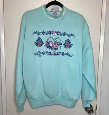 Morning Sun Vtg Adult XL Grandmacore Pullover Crew Sweatshirt Bloom Cabin 90s