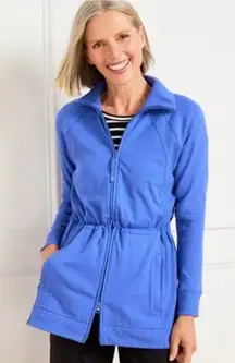 T by Talbots Modal French Terry Jacket Blue Full Zip With Pocket Medium