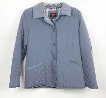 GALLERY Periwinkle Quilted Lined Interior Exterior Pocket Jacket, Size Medium