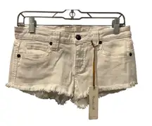 Franky B. NWT White Low Rise Cut Off Denim Jean Shorts Size 25 Casual Cotton