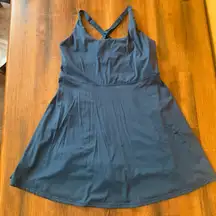 IUGA Tennis Dress XL Blue Built in Shorts and Bra Adjustable Straps Pockets