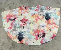 Chicos Floral Print‎ Flowy Top S/M Multicolor Lightweight Blouse Career Office