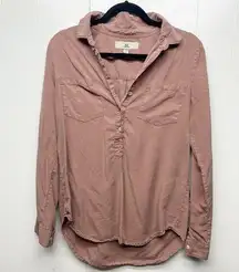 Thread & Supply 1/2 Button Long Sleeve Women's Shirt Size Medium