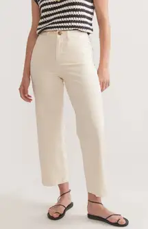 Marine Layer Bridget Crop Cream Wide Leg Jeans Pants Minimalist Women's size 2