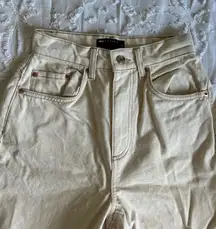 DESIGN Size 24 Beige Baggy Straight Pant Jeans