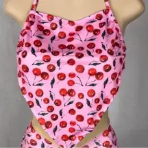 Zuliana Size Small Cherry Print Bandana Style Top. New With Tags.